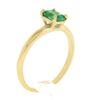 Image 9 : NEW Classic 14k Gold 0.51 ctw Prong Set Emerald Cut Emerald Solitaire Petite Rin