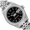 Image 1 : Rolex Ladies Stainless Steel Quickset Black Index Dial Engine Turn Bezel With Ro