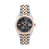 Image 2 : Mens 18K Two Tone Rose Gold And Stainless Steel Wimbledon Roman Dial Datejust 41