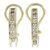 Image 6 : Classic 14K Yellow Gold 0.42 ctw Round Channel Diamond Huggie Cuff Omega Earring