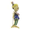 Image 2 : Vintage Martin 18K Gold 0.32 ctw Ruby Detailed Enamel Girl Clown Pin Brooch