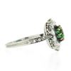 Image 6 : Antique Edwardian French Platinum Emerald & 0.66 ctw Old Cut Diamond Halo Ring