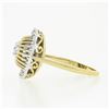 Image 5 : Unique Vintage 14k Two Tone Gold.57 ctw Diamond Halo Open Work Domed Platter Rin