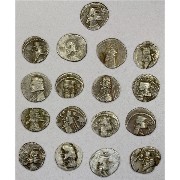 PARTHIAN KINGDOM: LOT of 17 silver drachms