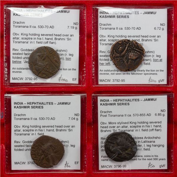 HEPHTHALITE: LOT of 4 copper pieces