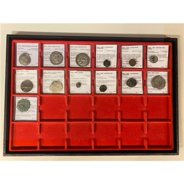 HUNNIC TRIBES: LOT of 4 silver, 2 billon, 7 copper coins