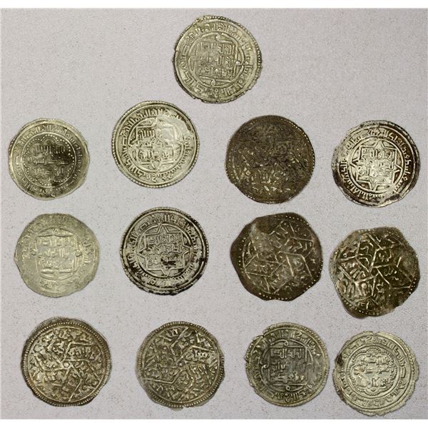 AYYUBID OF YEMEN: LOT of 13 silver dirhams