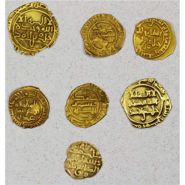 SAFFARID: Khalaf b. Ahmad, 972-980 & 981-1000, lot of 7 fractional dinars, Sijistan (when visible)