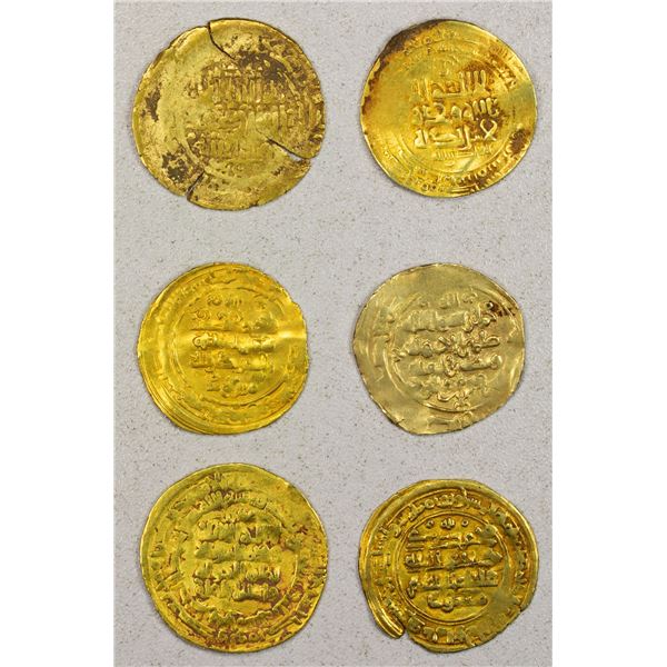 GHAZNAVID, etc.: LOT of 6 gold dinars