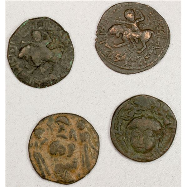 ARTUQIDS OF MARDIN: LOT of 4 pictorial AE dirhams