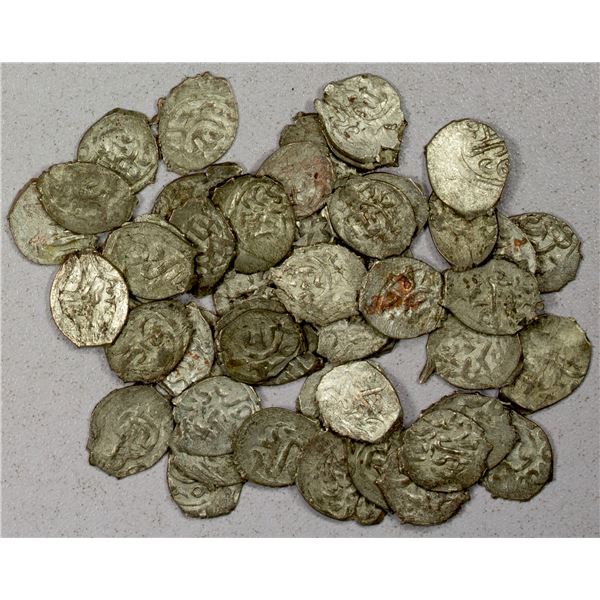 GIRAY KHANS (CRIMEA): Dawlat Giray I, 1550-1570, LOT of 50 silver akçes