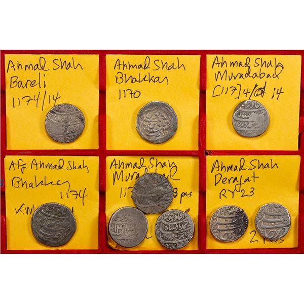 DURRANI: Ahmad Shah, 1747-1772, LOT of 9 silver rupees