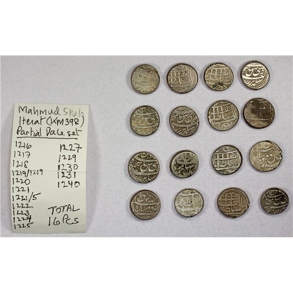 DURRANI: SET of 16 silver rupees