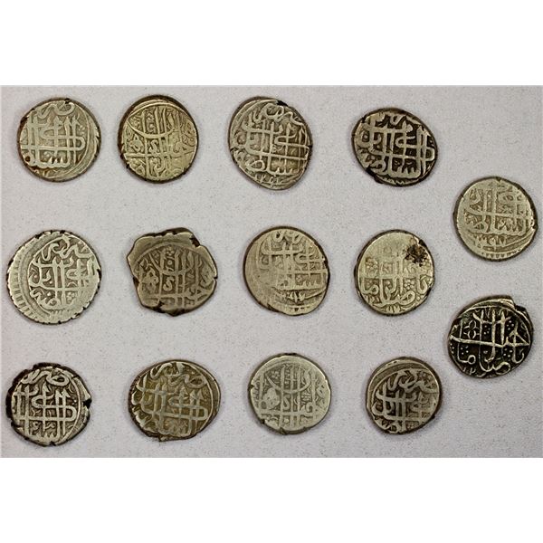 BARAKZAI: Wali Muhammad, 1880, LOT of 14 dirhams