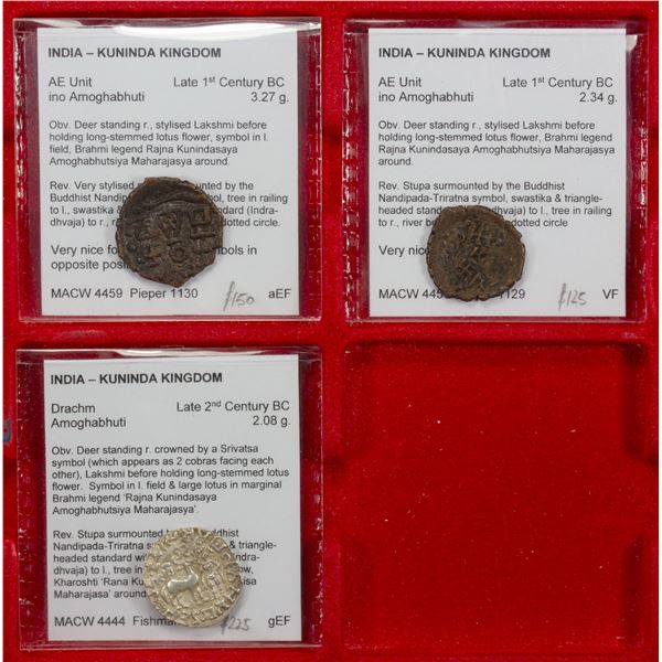 KUNINDA: LOT of 1 silver and 2 copper coins