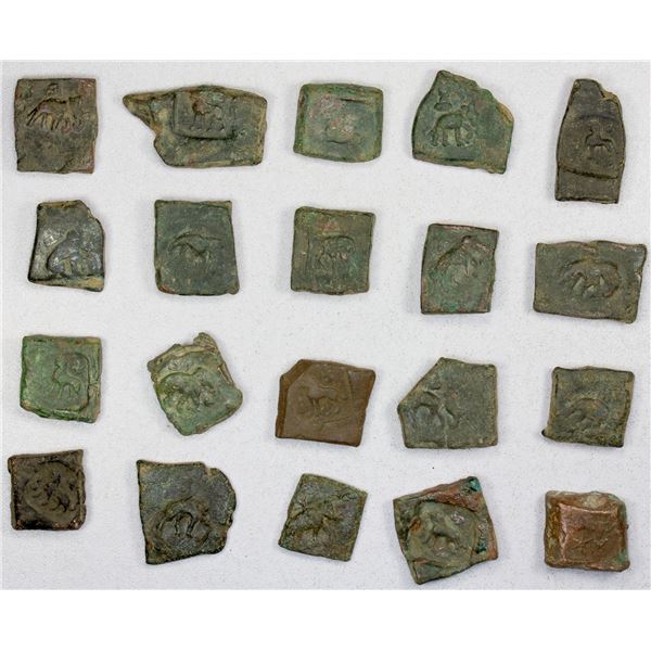 TAXILA: LOT of 20 square copper coins
