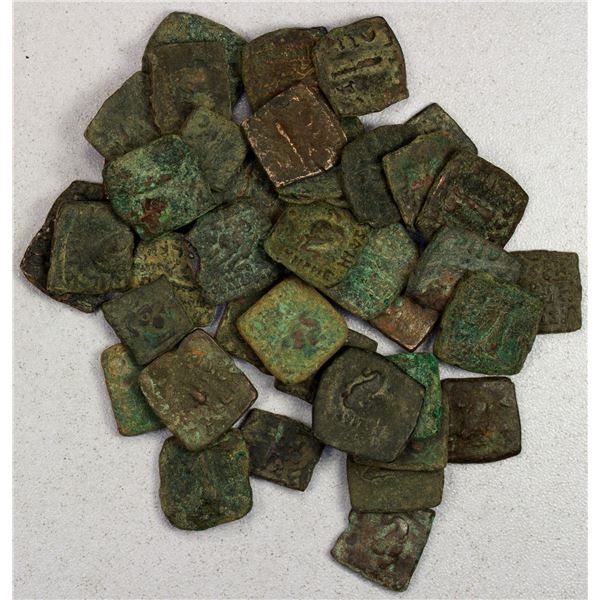INDO-GREEK: Menander I, ca. 155-130 BC, LOT of 45 square AE chalkoi