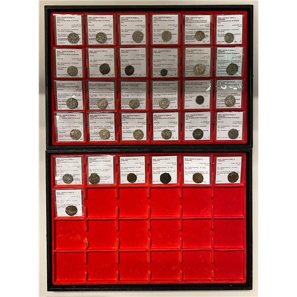 HINDUSHAHI: LOT of 21 silver and 10 copper coins