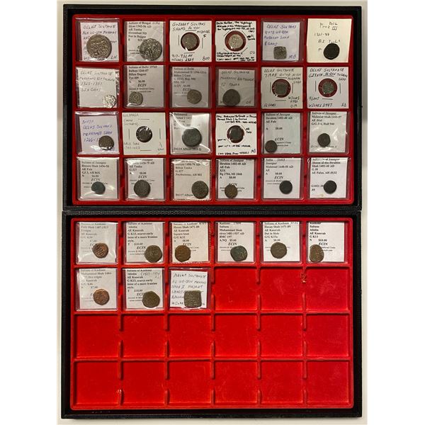 INDIAN SULTANATES: LOT of 3 silver and 30 copper and billon