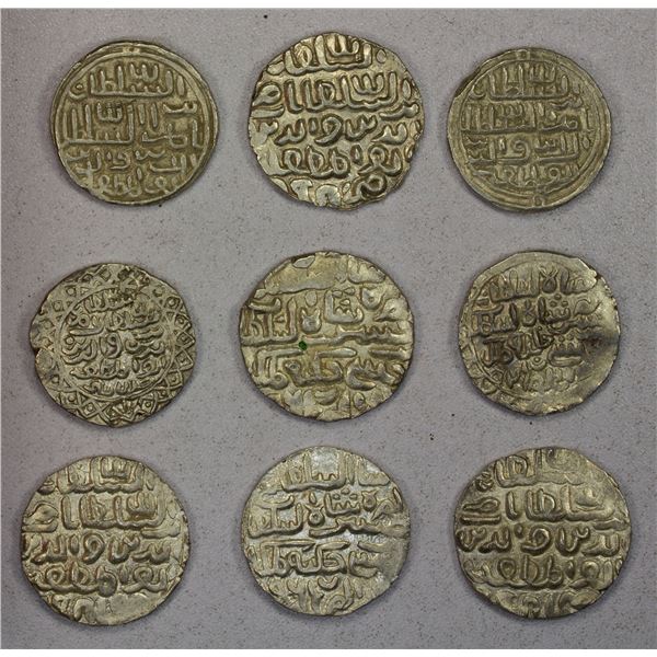 BENGAL: Nasir al-Din Nusrat Shah, 1519-1531, LOT of 9 silver tankas