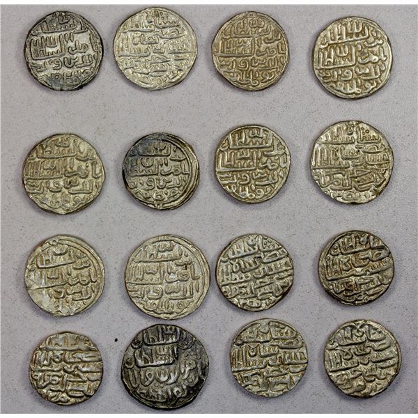 BENGAL: Nusrat Shah, 1519-1531, LOT of 16 silver tankas