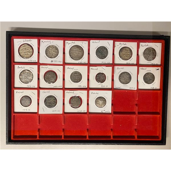 BENGAL: LOT of 16 silver tankas