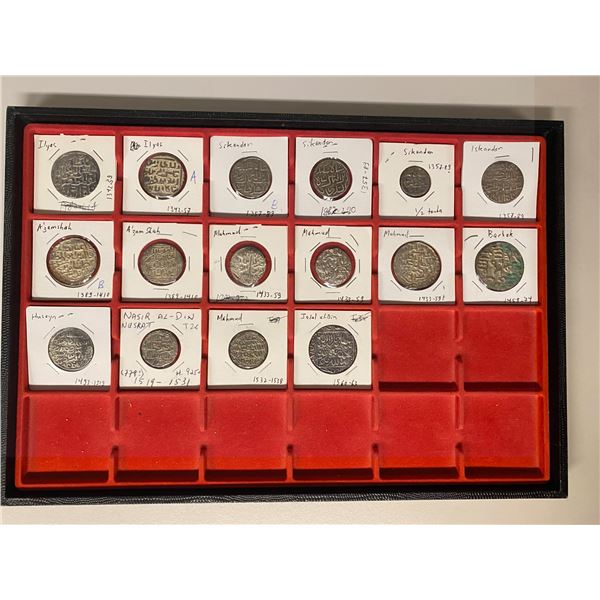 BENGAL: LOT of 16 silver tankas