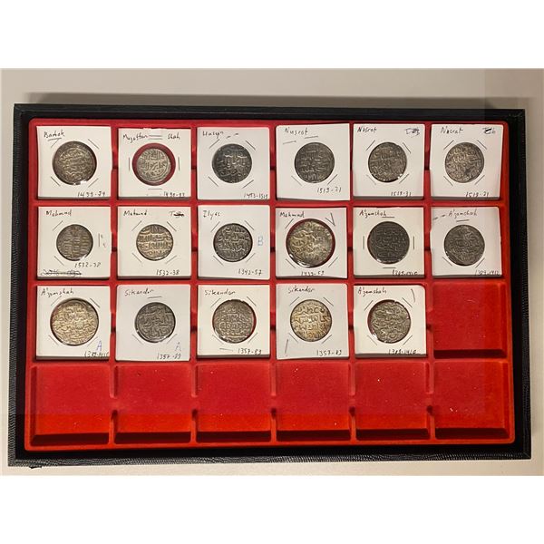 BENGAL: LOT of 17 silver tankas