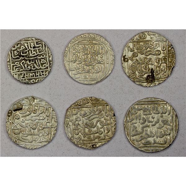BENGAL & DELHI: LOT of 6 silver tankas