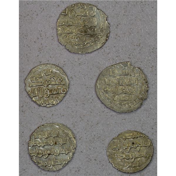 HABBARIDS OF SIND: LOT of 5 silver dammas