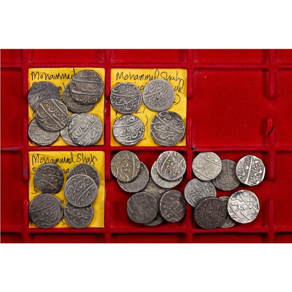 MUGHAL: Muhammad Shah, 1719-1748, LOT of 31 silver rupees