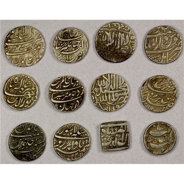 MUGHAL: LOT of 12 rupees
