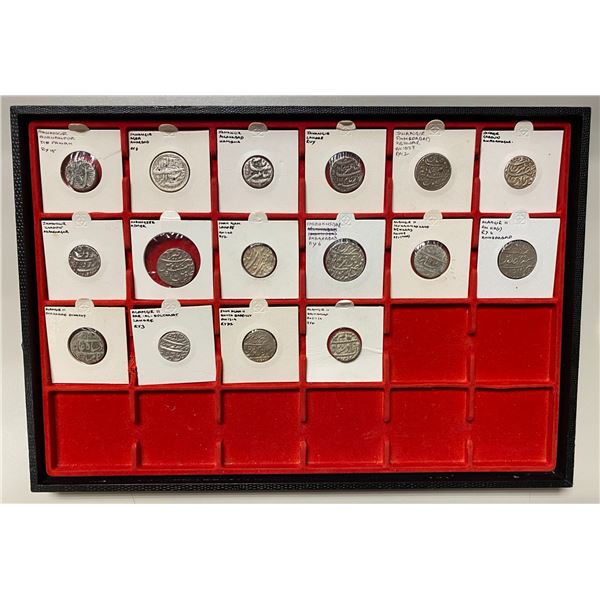 MUGHAL: LOT of 16 silver rupees