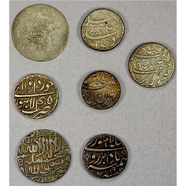 MUGHAL: LOT of 7 early silver coins