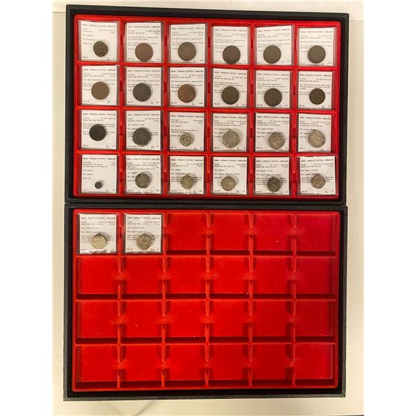 GWALIOR: LOT of 13 silver and 13 copper coins