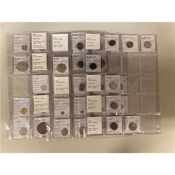 HYDERABAD: LOT of 30 silver and 20 copper coins