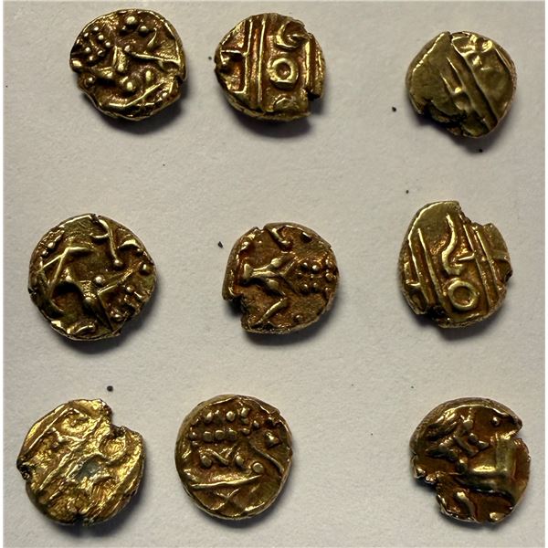 MYSORE: LOT of 9 AV fanams