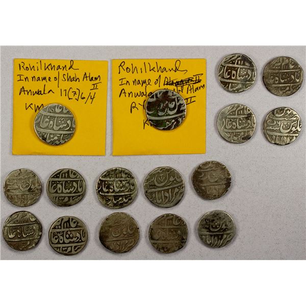 ROHILKHAND: LOT of 16 silver rupees