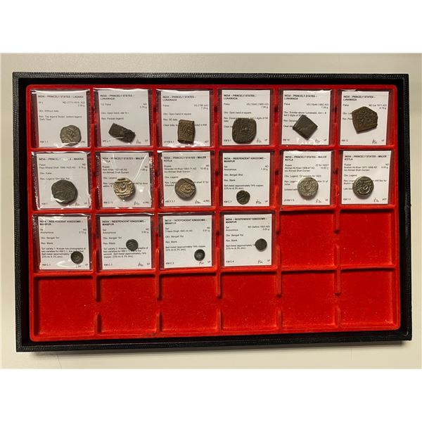 INDIAN STATES: LOT of 16 coins