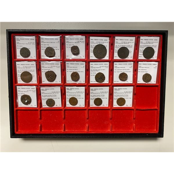 INDIAN STATES: LOT of 17 copper coins