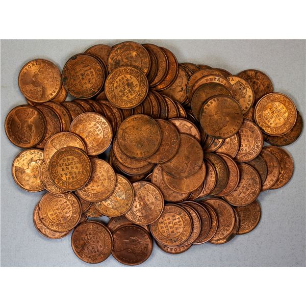 BRITISH INDIA: Victoria, Empress, 1876-1901, LOT of 107 coins