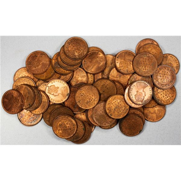 BRITISH INDIA: Victoria, Empress, 1876-1901, LOT of 70 coins