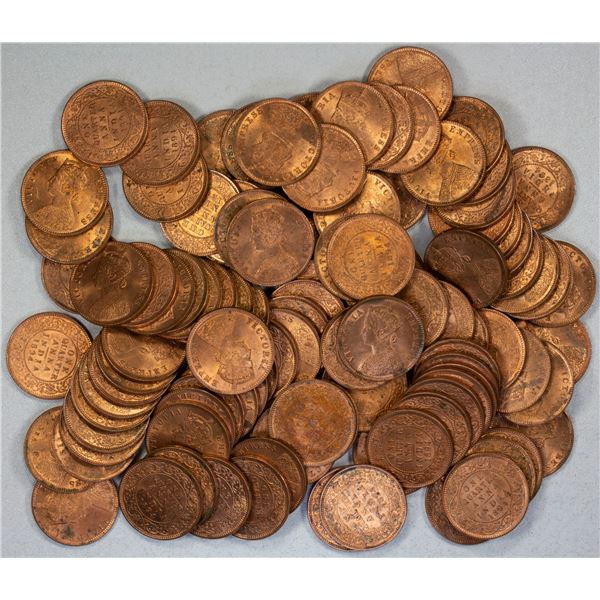 BRITISH INDIA: Victoria, Empress, 1876-1901, LOT of 108 coins