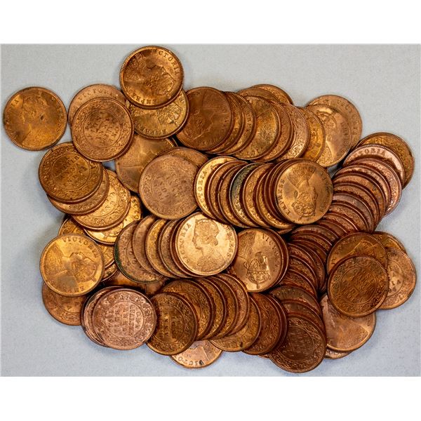 BRITISH INDIA: Victoria, Empress, 1876-1901, LOT of 106 coins