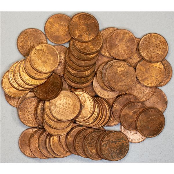 BRITISH INDIA: Victoria, Empress, 1876-1901, LOT of 72 coins