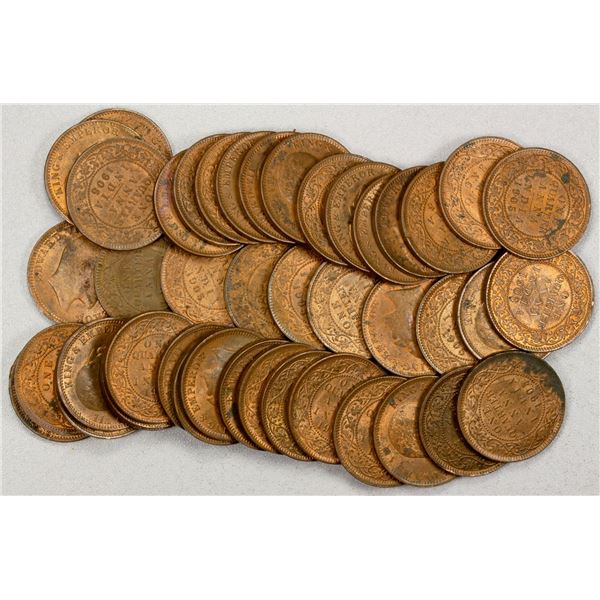 BRITISH INDIA: Edward VII, 1901-1910, LOT of 44 coins