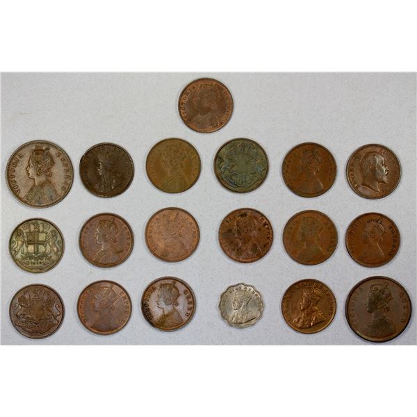 BRITISH INDIA: LOT of 19 coins