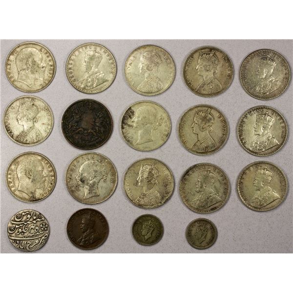 BRITISH INDIA: LOT of 19 coins