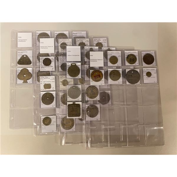 INDIA: Republic, LOT of 44 various tokens and checkpieces