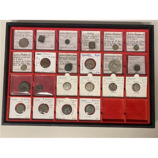 INDIA: LOT of 10 silver & 11 copper coins